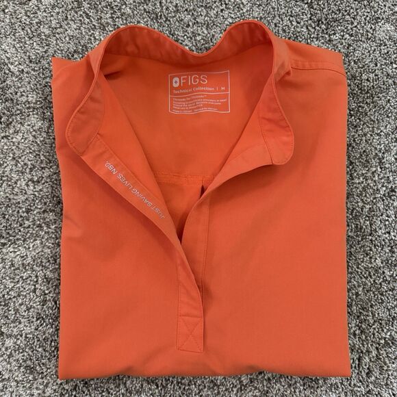FIGS Rafaela Oversized Scrub Top WXXSW1003 Sunset Orange Size Medium NWOT - Picture 7 of 10